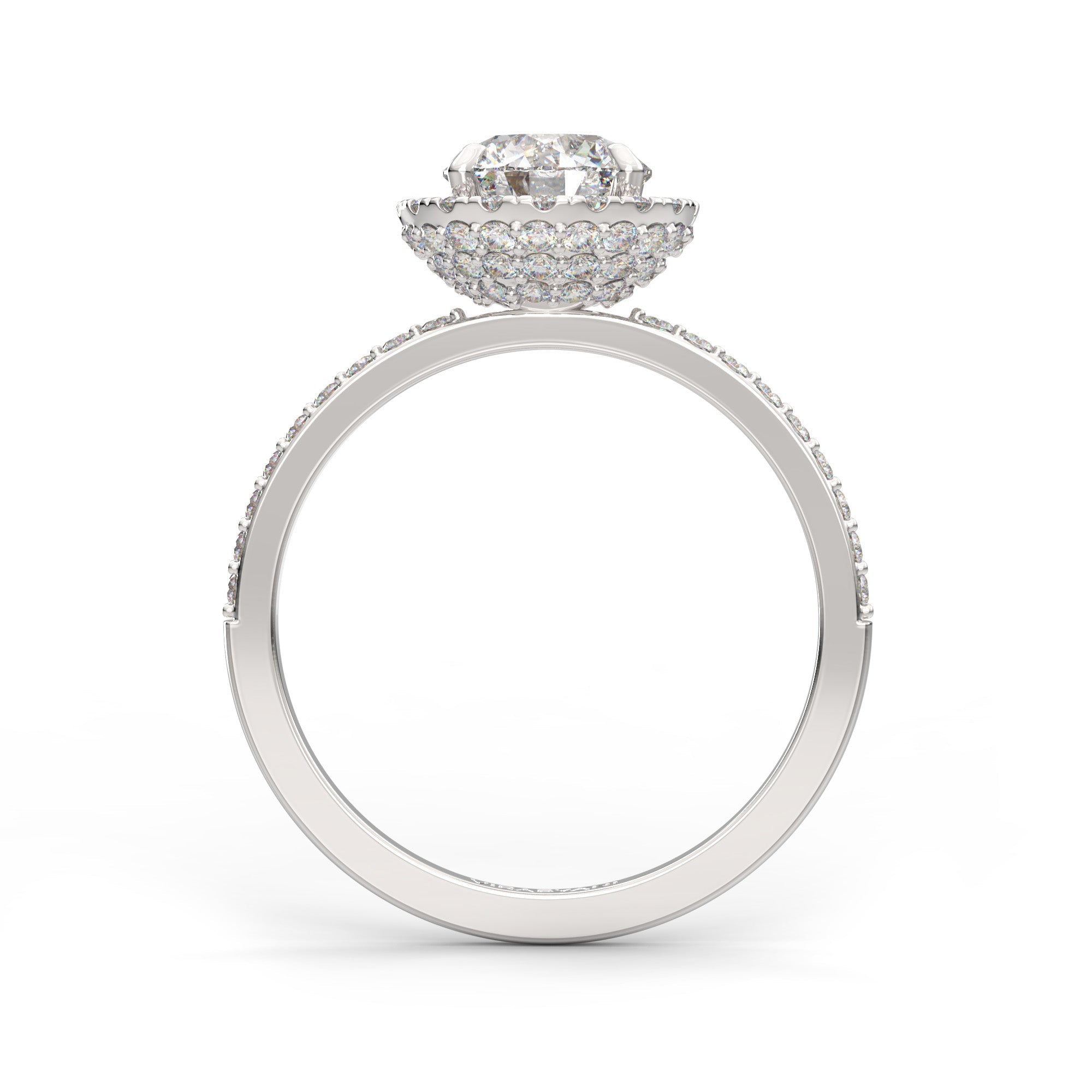 Valentina Round Lab Grown Diamond Halo Engagement Ring IGI Certified-VIRABYANI